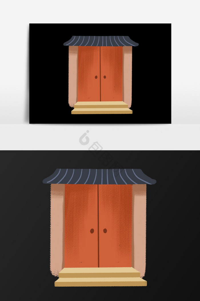 古代大门插画
