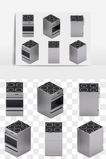 电灶台厨房电器元素PNG文件图片