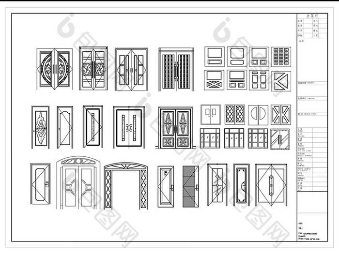 CAD门窗组合图库