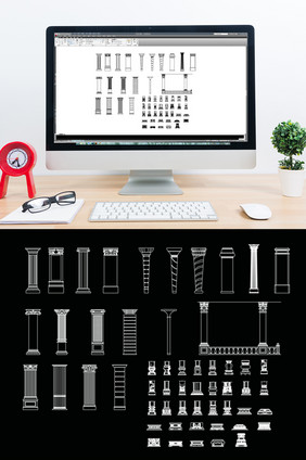 CAD罗马柱造型模板