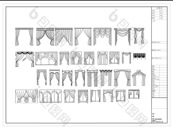 CAD窗帘模型图库