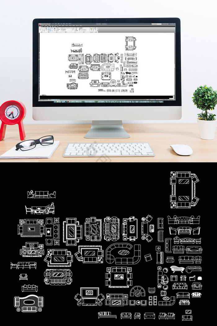 CAD家装组合沙发模型图片