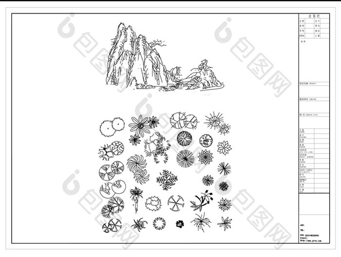 CAD绿植模型平面图库