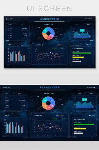 蓝色科技感数据展示大数据监控可视化平台图片