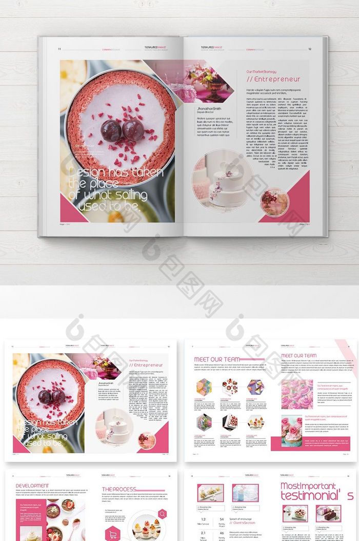 简洁时尚蛋糕美食画册