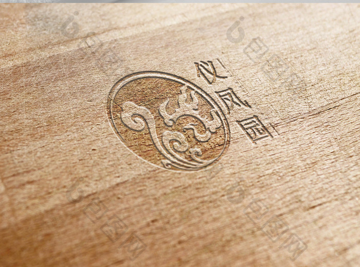 湖水蓝中国风复古酒店民宿logo标志设计