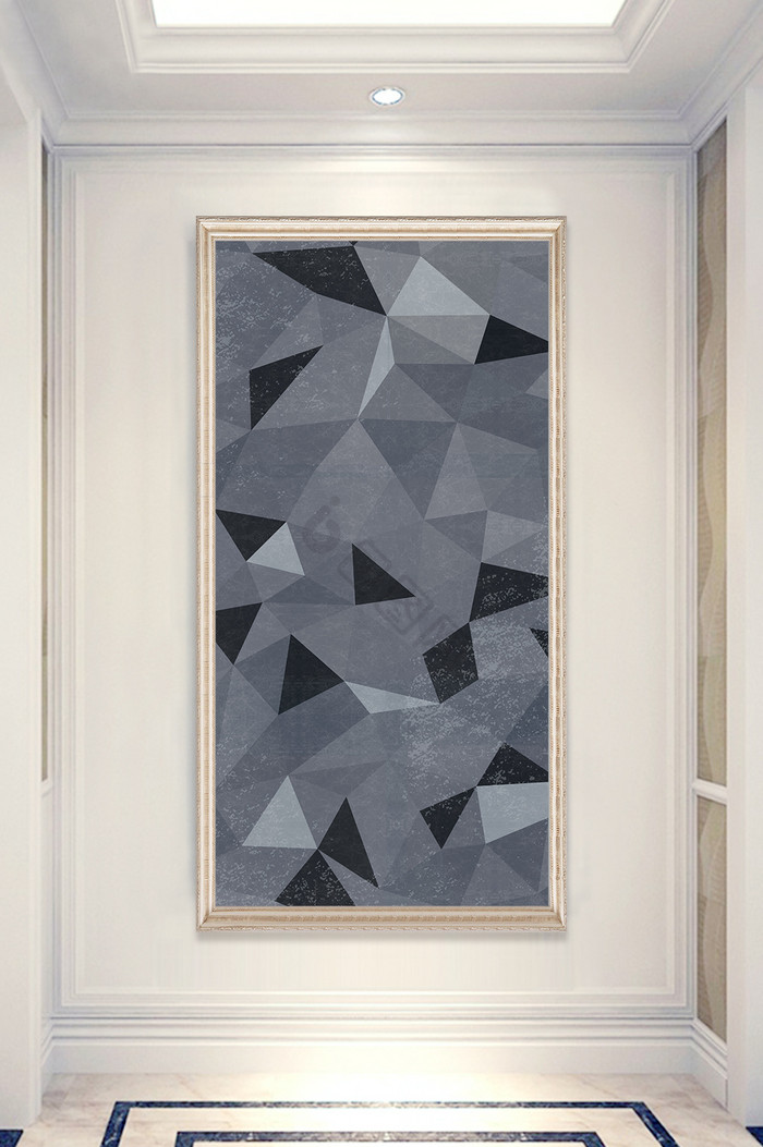 大气简约抽象三角形几何玄关装饰画
