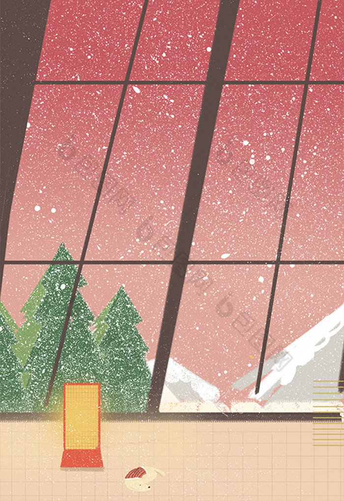 的落地窗户插画素材免费下载,本次作品主题是插画,使用场景是背景素材