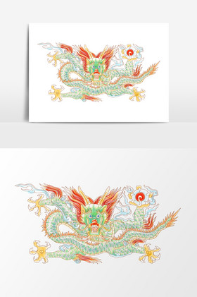 彩绘中国风龙图片