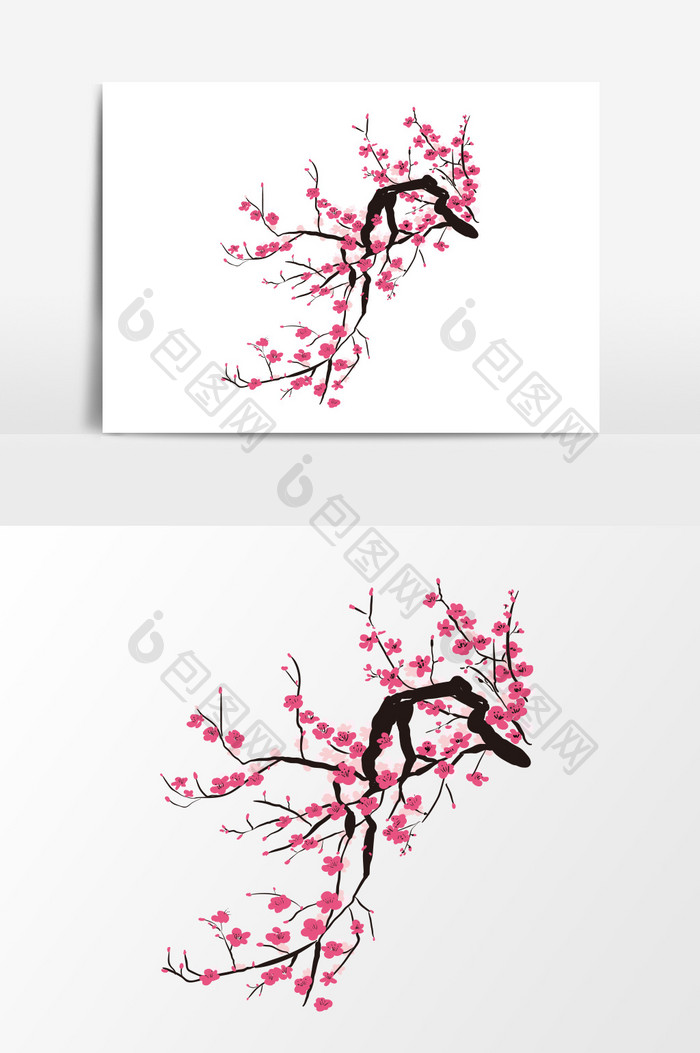 梅花树中国风设计元素