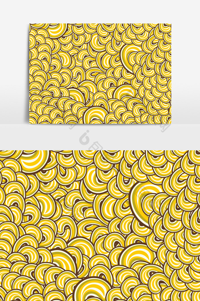 黄色花纹设计元素