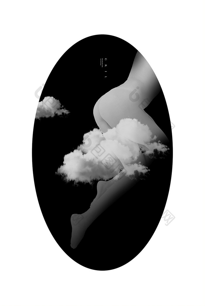 创意人体美女艺术云朵客厅酒店装饰画