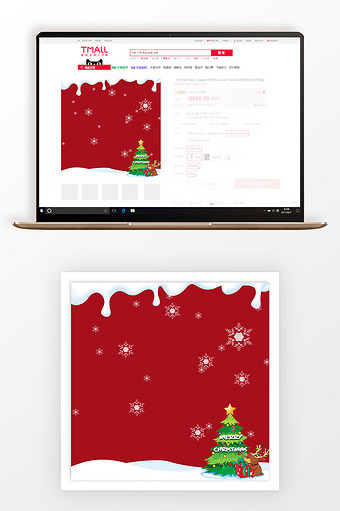 创意红色圣诞节商品促销主图背景图片