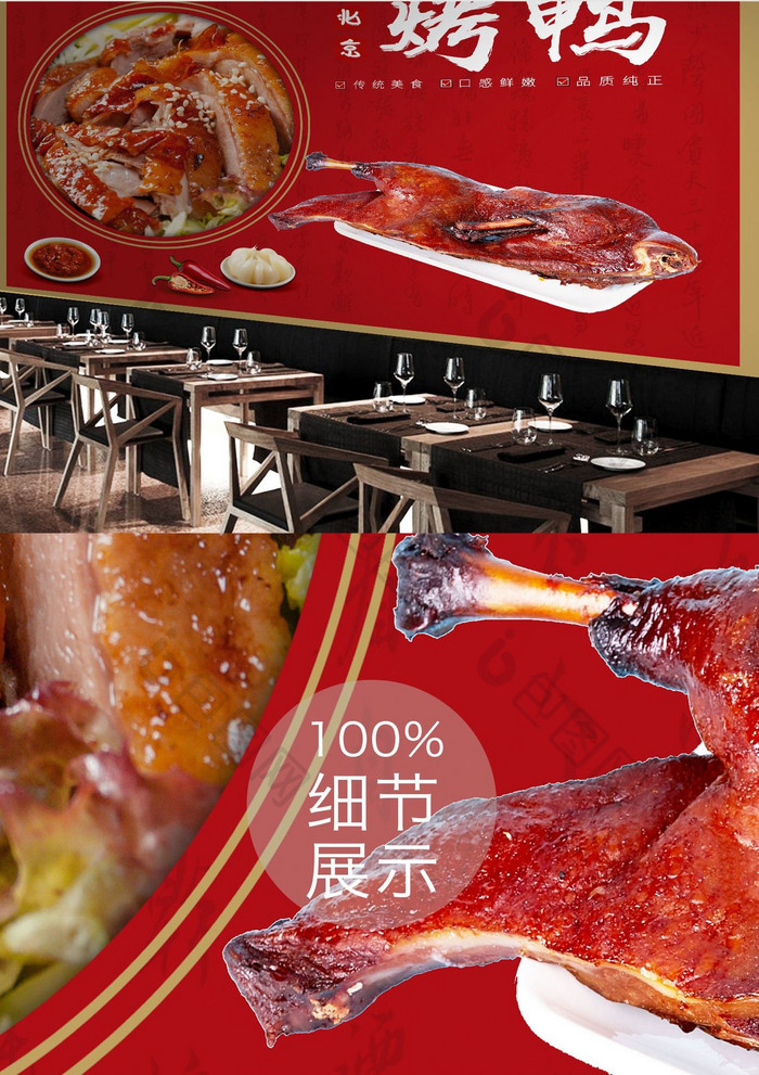 北京烤鸭饭店工装背景墙