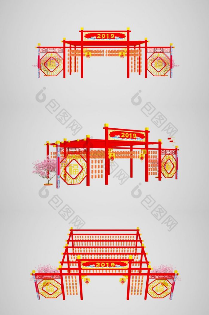 2019猪年春节模型公园广场装饰布景图片图片