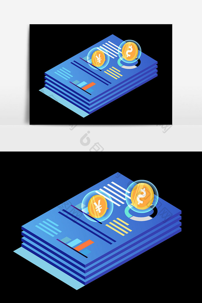 手绘金钱金融元素设计