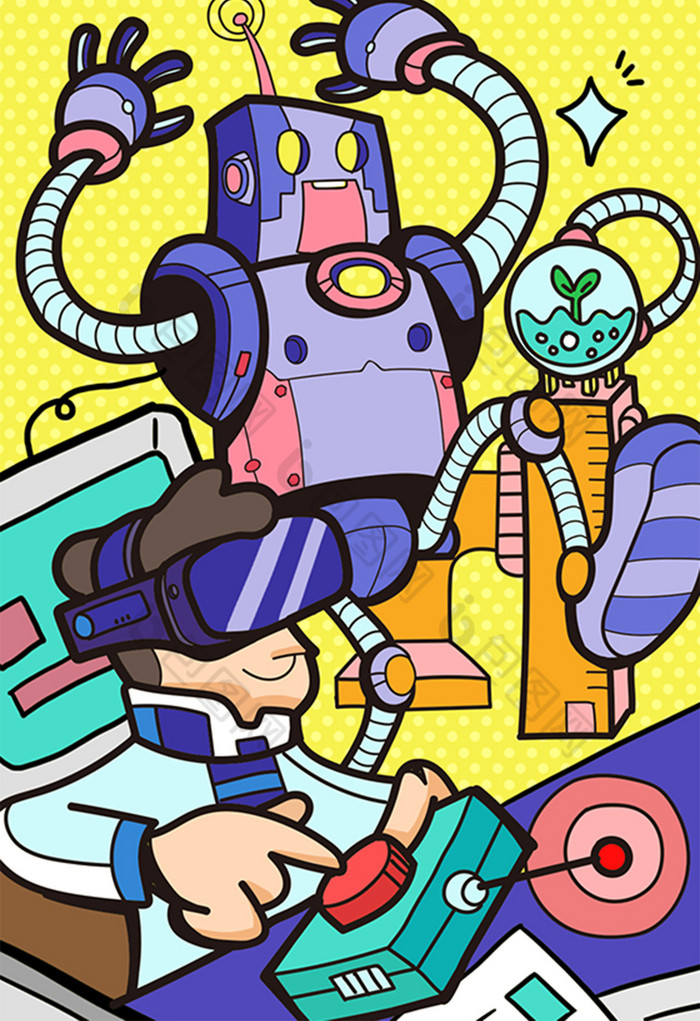 涂鸦人工智能科技未来机器人