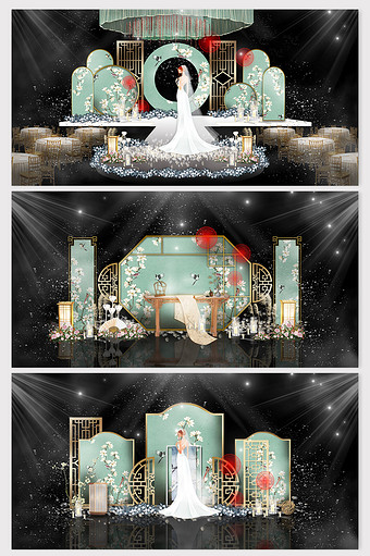 古典中式宫廷风格婚礼效果图图片