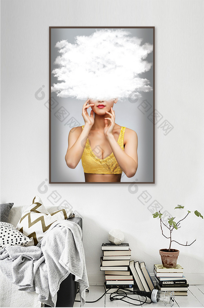 个性定制大气抽象美女客厅卧室装饰画图片图片