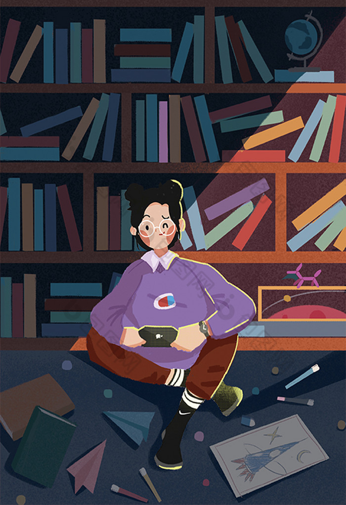 手绘扁平插画模版