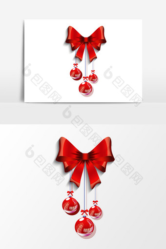 圣诞蝴蝶结装饰元素图片