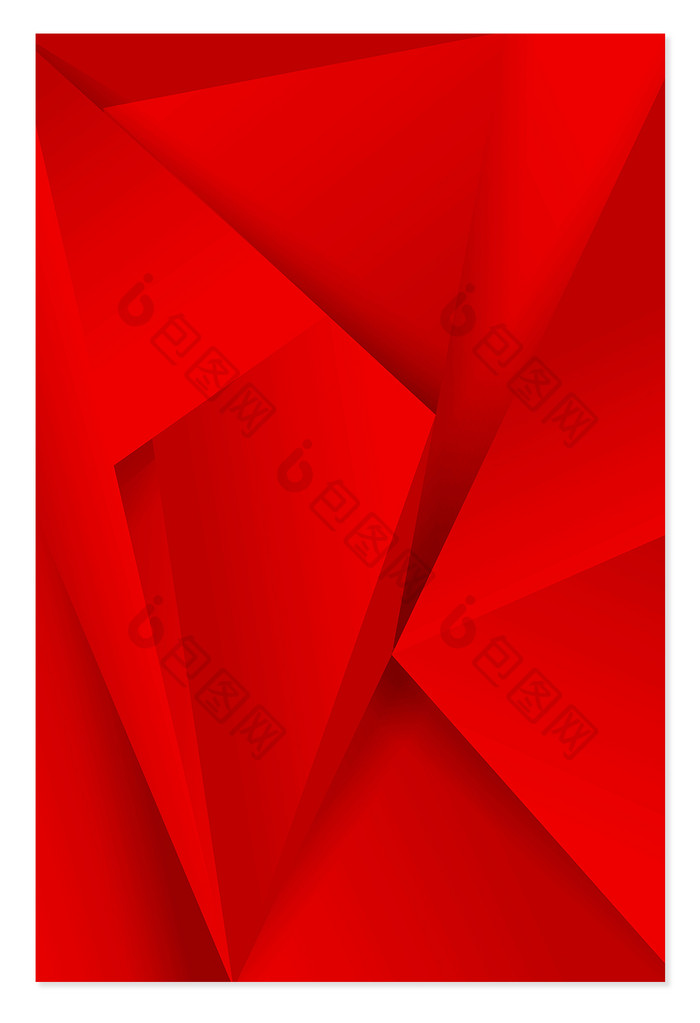红色几何图形质感促销海报背景图