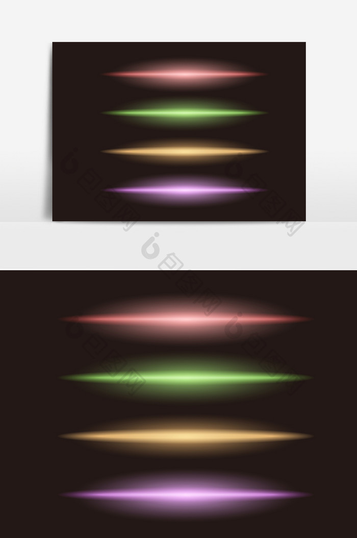 朦胧浅形彩色光芒光效AI矢量元素