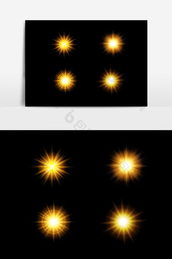 太阳光芒光效AI矢量元素图片
