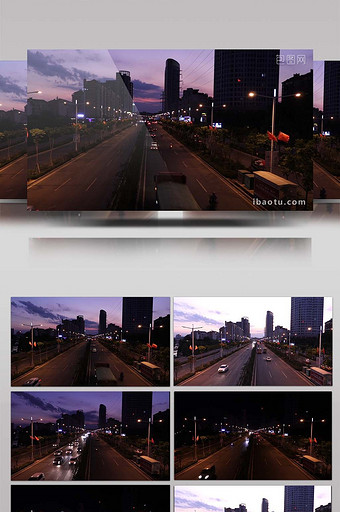 城市车流夜景延时摄影摄像图片