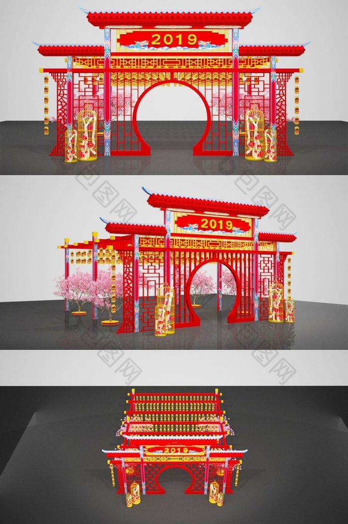 2019猪年春节模型公园广场美陈图片图片