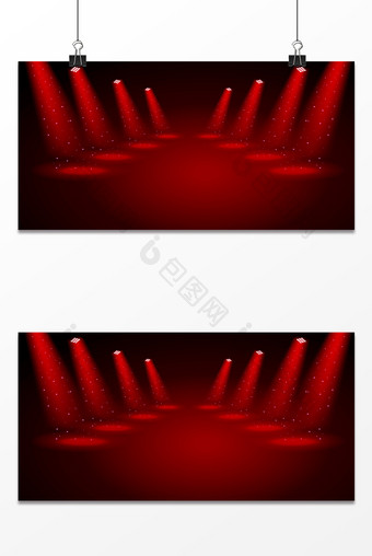 红色舞台灯光背景设计图片