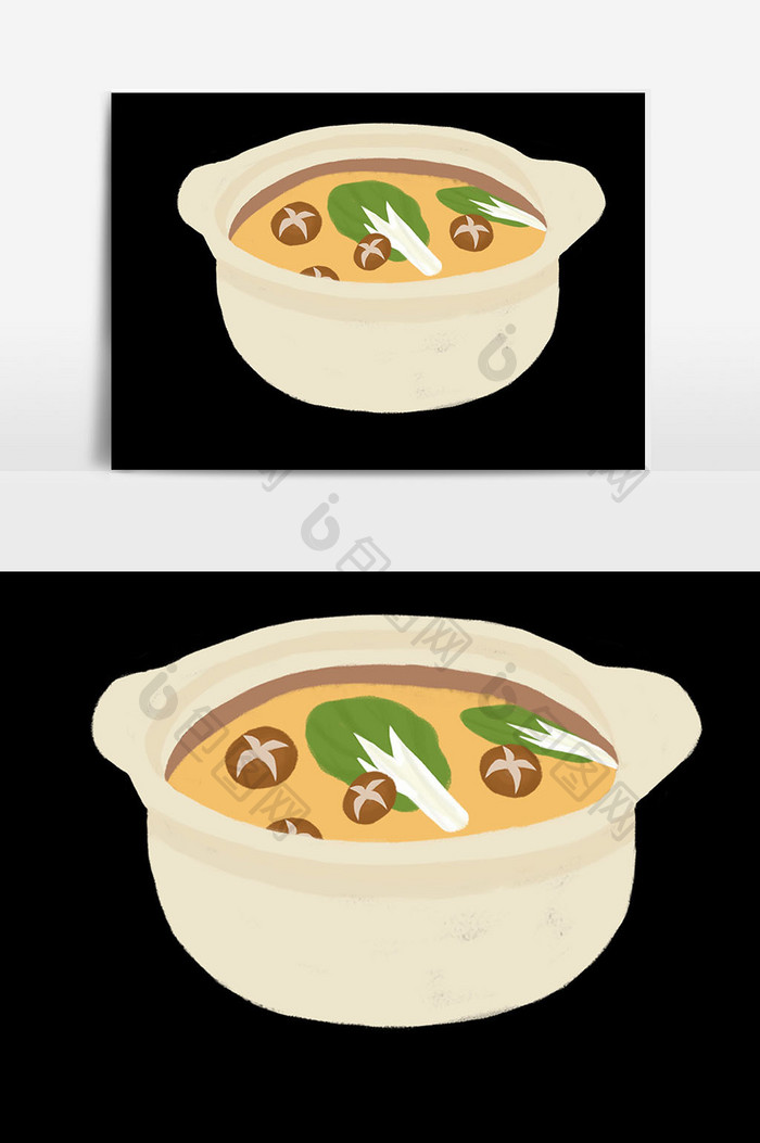手绘汤汁食物元素设计