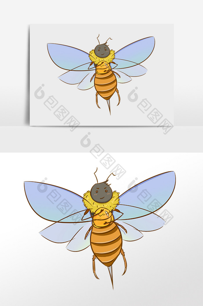 手绘彩色蜜蜂图片