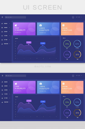 深色数据可视化后台网页ui界面