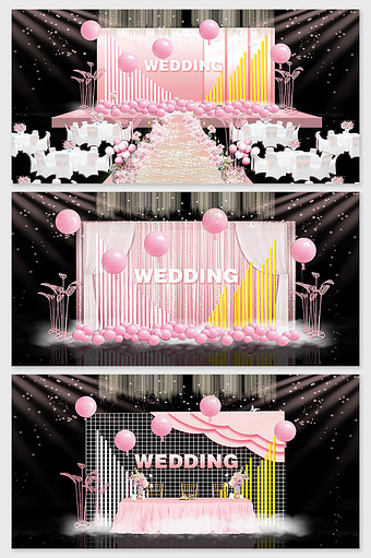 粉色气球浪漫婚礼效果图图片