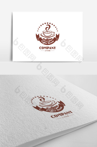 复古咖啡屋标志logo设计图片