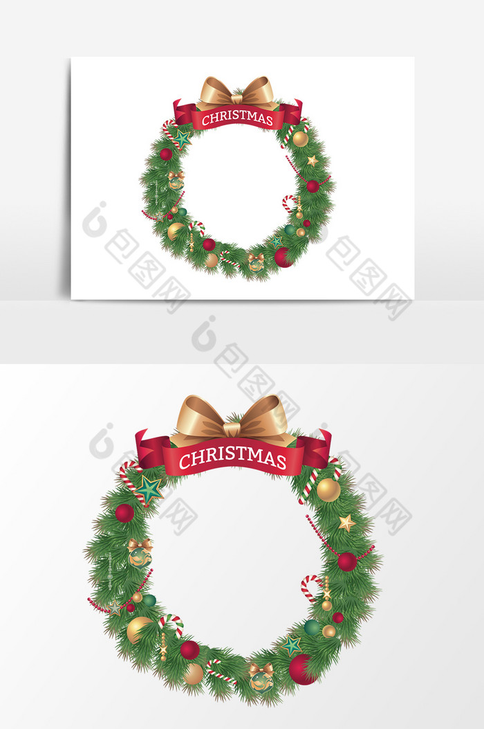 圣诞节植物装饰圆环图片图片