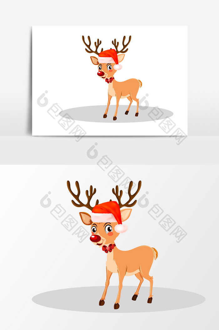 圣诞节小鹿元素设计