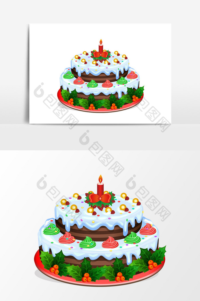 圣诞节蛋糕设计元素