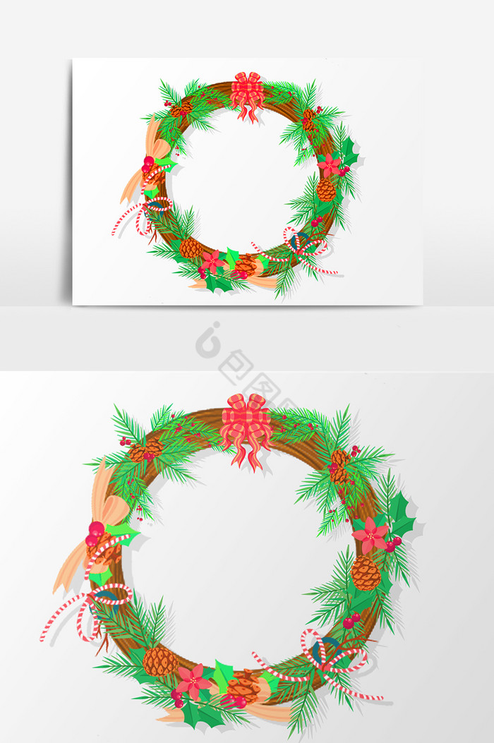 圣诞节圆形植物装饰图片
