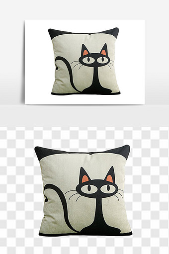 猫咪图案沙发抱枕图片