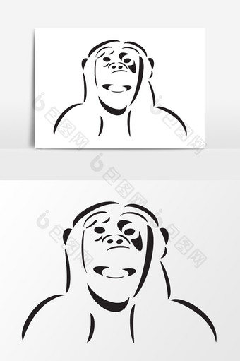 中国猴子脸设计元素图片