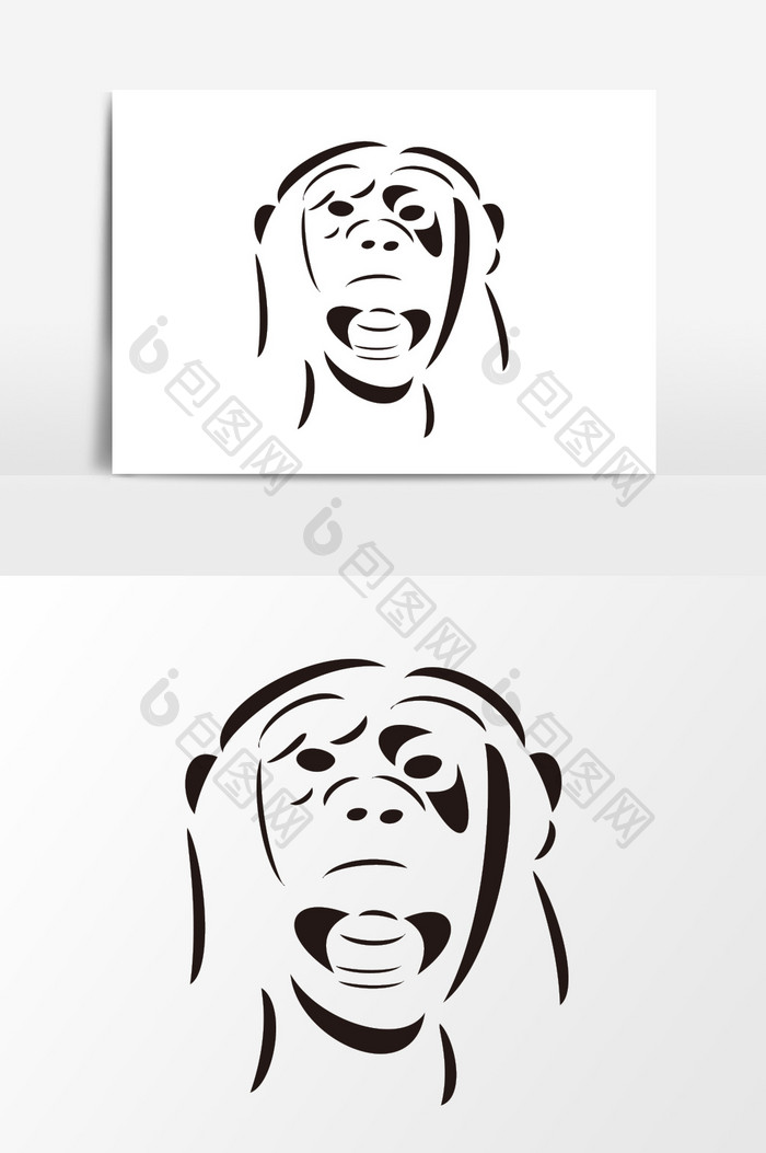 中国风猴子脸设计元素