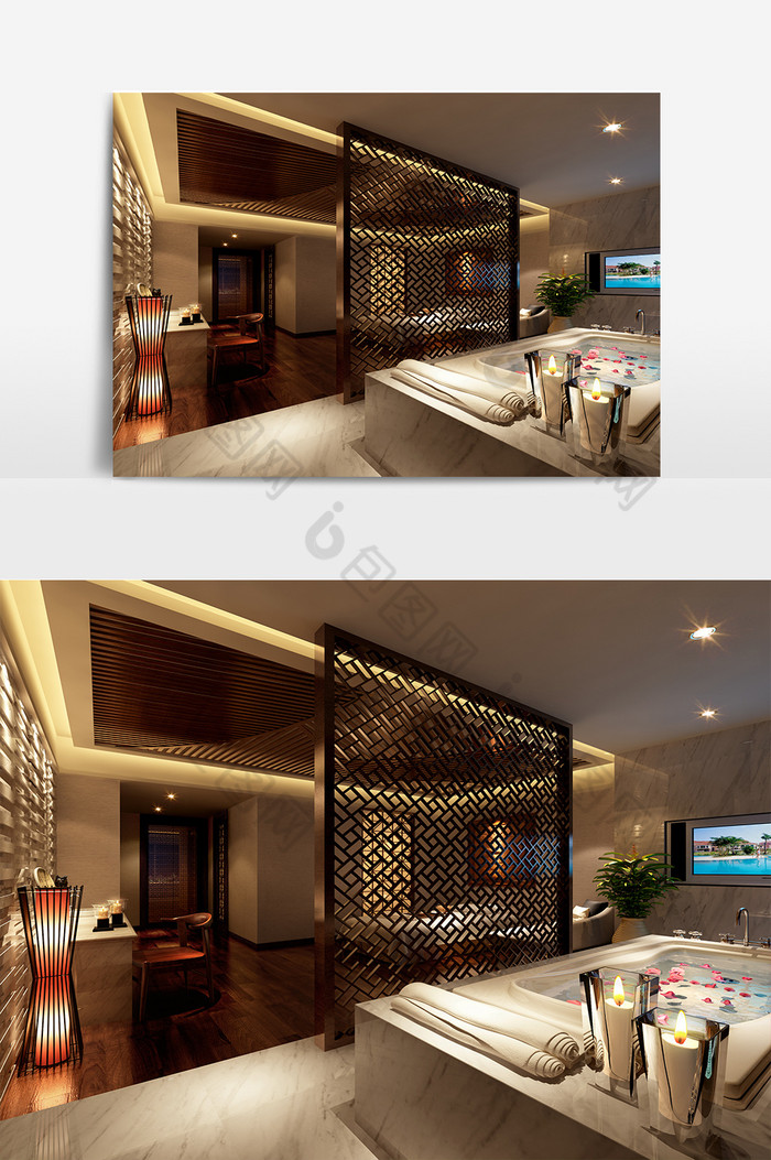 中式风格酒店卫生间设计效果图图片图片