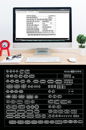 CAD工装会议桌模型图库图片