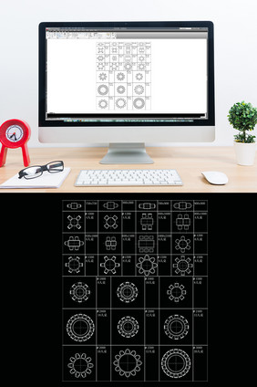 CAD室内餐桌模型图库