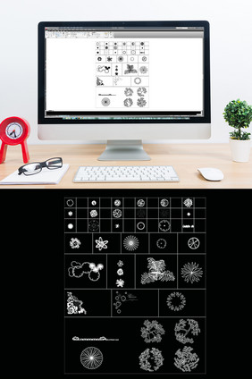 CAD景观绿植平面图库