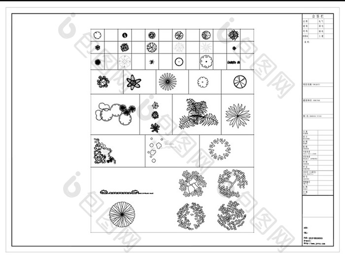 CAD景观绿植平面图库