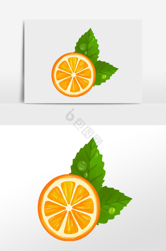 半个新鲜橙子图片