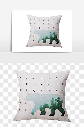 熊图案可爱沙发抱枕图片